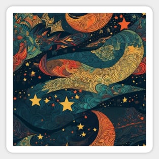 Unleash Your Inner Stardust: Embrace Cosmic Fashion with Our 'Starry Night' Pattern! Sticker